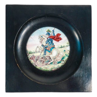 Italian Painted Tile in Ceramic For Sale