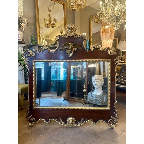 Large Antique English Regency Elaborately Carved Giltwood Mirror, 1820 For Sale - Image 12 of 13