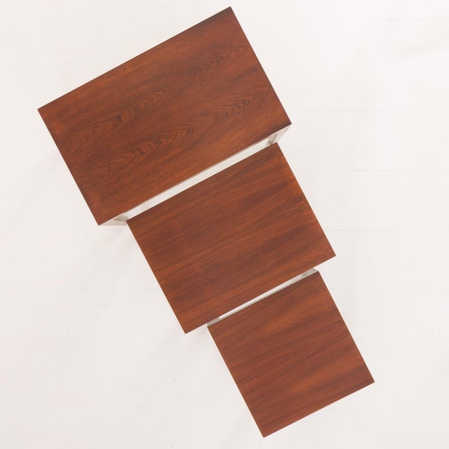 Vintage Danish Rosewood Nesting Tables by Severin Hansen for Haslev Møbelsnedkeri, 1960s, Set of 3 For Sale - Image 10 of 18