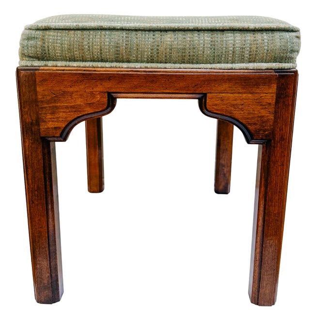 Vintage Ethan Allen Chinese Chippendale Ming Style Ottomans - A Pair For Sale - Image 14 of 16