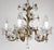Antique Italian Gold-Plated Metal Crystal Flowers Chandelier, 1950s For Sale - Image 6 of 17