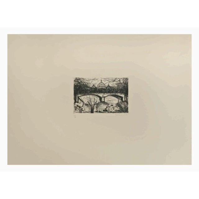 St. Peter and Tiber is a Contemporary artwork realized by Nazareno Gattamelata in the 1970s. Hand-signed on the lower...