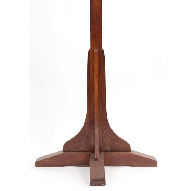 Arts & Crafts Oak Coat Tree Rack Iron Double Hooks For Sale In New York - Image 6 of 6