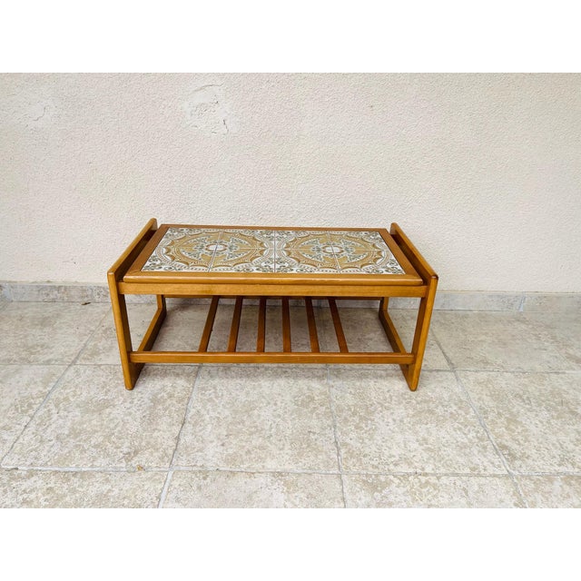 Scandinavian Coffee Table in Teak and Ceramic, 1960 For Sale - Image 10 of 11