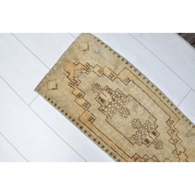 1960s Tan & Camel Color Boho Mini Rug For Sale - Image 4 of 6