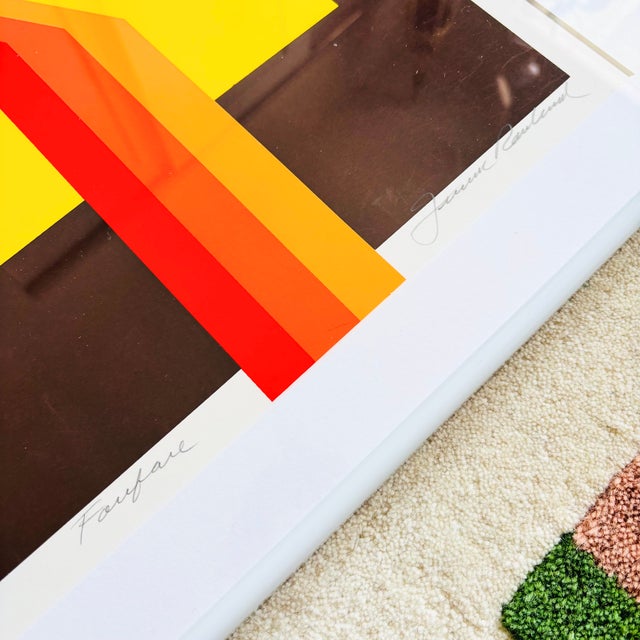 1970s Geometric Abstract Serigraph by Frank Rowland, Titled "Fanfare" For Sale - Image 9 of 12
