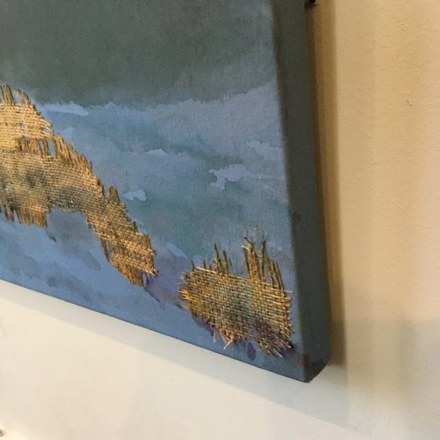 Contemporary “combines Autumn Wetlands” Oil and Collage on Canvas Mounted on Board . For Sale - Image 3 of 12