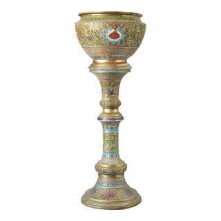 Large Japanese Cloisonné Pedestal Bowl on Stand, Early 20th Century For Sale