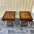 A Pair of Vintage Neoclassical Revival Burl Wood Side Tables By Lane Furniture Circa 1970s Features burlwood table tops,...