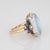 Mid-Century Modern 1940s Retro Vintage Moonstone Sapphire Ring Diamond Size 6.25 14k Gold Palladium For Sale - Image 3 of 7