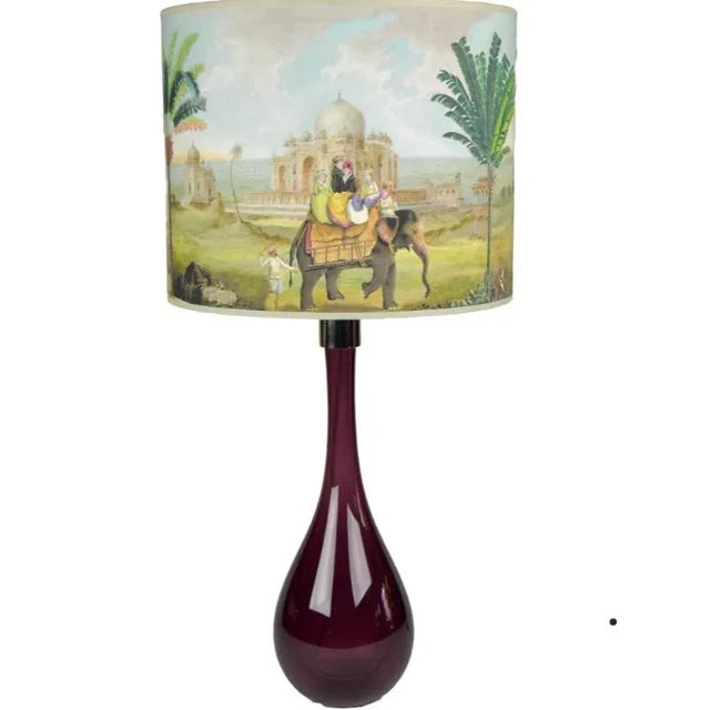 Early 21st Century Murano Table Lamp with Paramume Discovering India For Sale - Image 5 of 5