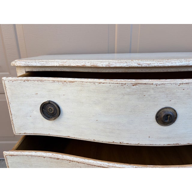 Swedish Gustavian Serpentine Painted Chests of Drawers, Pair For Sale - Image 10 of 16