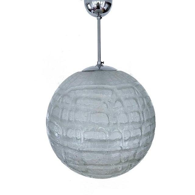 Mid-Century Modern Large Brutalist Glass Pendant Light from Doria, 1970s For Sale - Image 3 of 18