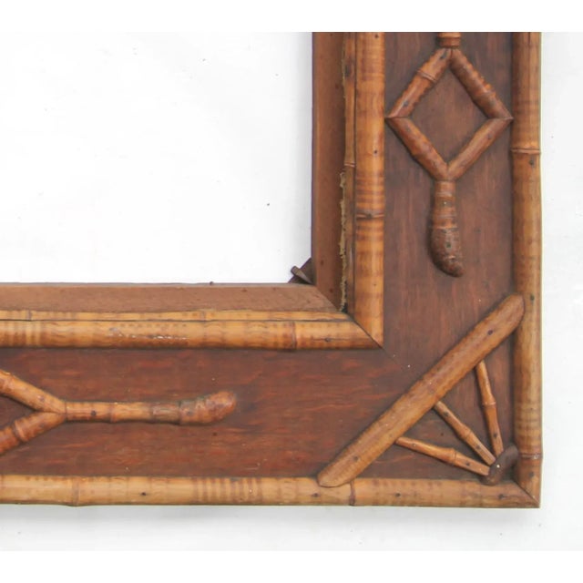19th Century Victorian Era Bamboo and Quarter Sawn Oak Frame For Sale - Image 5 of 10