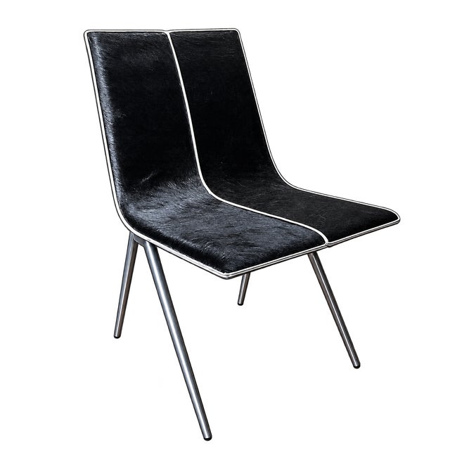 A striking set of 10 contemporary Mayfair dining chairs, combining clean modern lines with richly textured faux pony-hair...