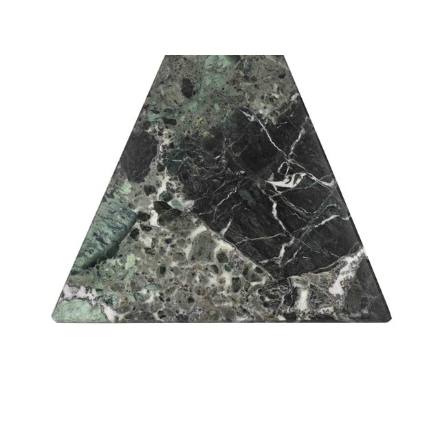 Stone Late 20th Century Italian Natural Solid Green Marble Stone Pyramid Sculpture For Sale - Image 7 of 8
