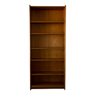 Vintage Mid Century Modern Danish Style Tall Bookcase For Sale