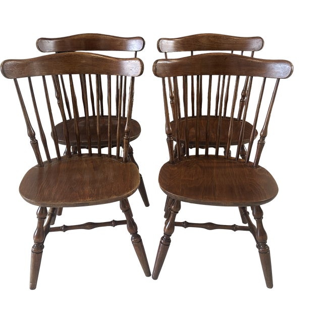 Windsor Chairs by Nichols & Stones, American, 1960, Set of 4 For Sale