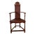 Renaissance Style French Walnut Caquetiore Armchair Carved Back Splat, 19th Century For Sale