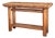 Mid 20th Century Rustic Handcrafted Wood Console Table With Woven Rattan Top For Sale