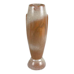 Vintage Art Deco Ceramic Brown & Tan Bullet Vase