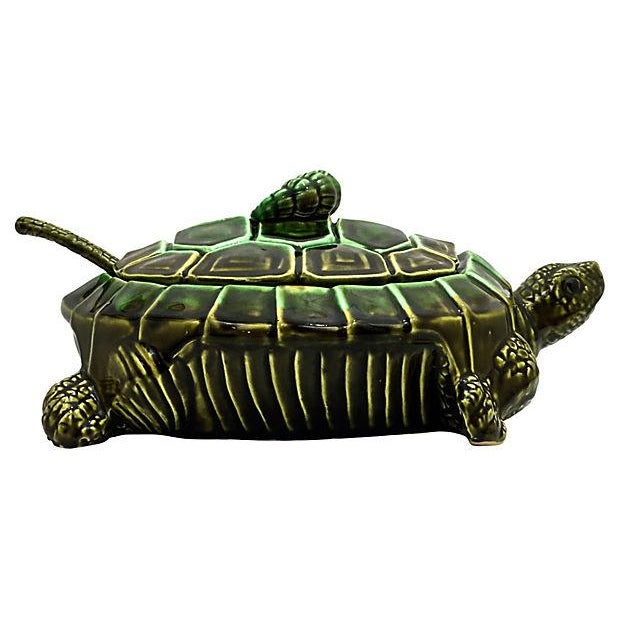 Majolica Turtle Soup Tureen & Ladle Chairish