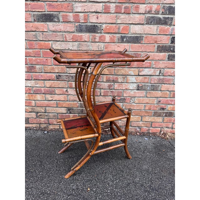 Late 19th Century 19th Century English Bamboo Side Table /Plant Stand For Sale - Image 5 of 7