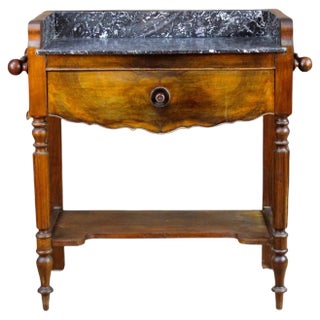 19th Century Side Table in Wood and Marble For Sale