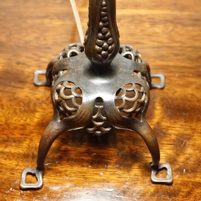 1910s Tiffany Studios Bronze and Favrile Table Lamp For Sale - Image 9 of 11