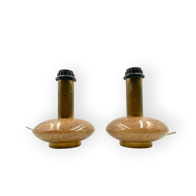 Hollywood Regency Pink Granite and Brass Table Lamps, Italy, 1970s, Set of 2 For Sale - Image 18 of 18