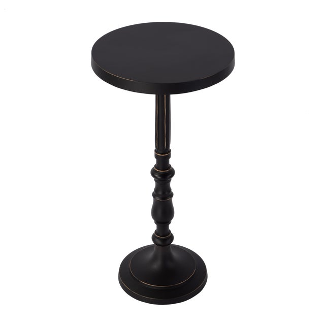 2020s Heidi 12 in. W Round All Metal Pedestal Base End Table, Bronze For Sale - Image 5 of 5