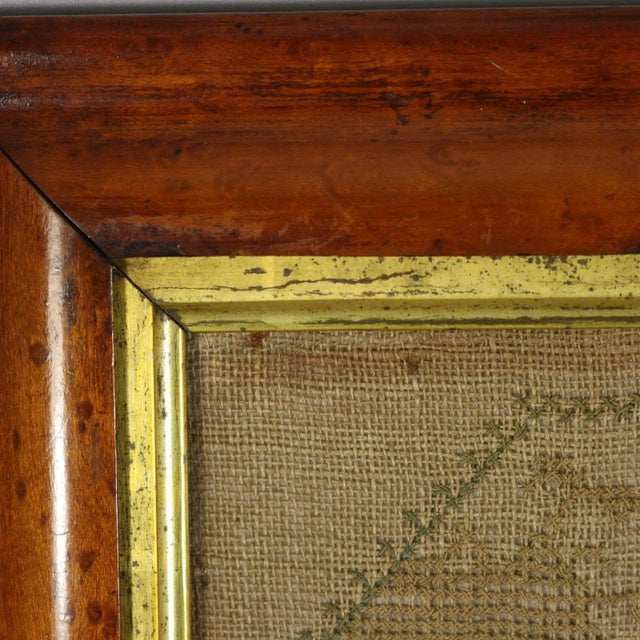 Mid 19th Century Antique Embroidered Picture of a Pair of Birds. For Sale - Image 5 of 9