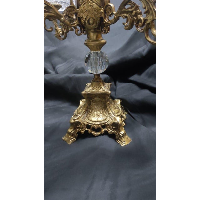 Rococo Vintage French Crystal & Gilt Bronze Five-Tier Bonbonniere Stand Rococo Dessert Server Crystal Centerpiece For Sale - Image 3 of 6