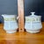 Vintage Towne House Spring 3094 Creamer & Sugar Bowl Set • Yellow Floral Band and Silver Trim For Sale In Miami - Image 6 of 8