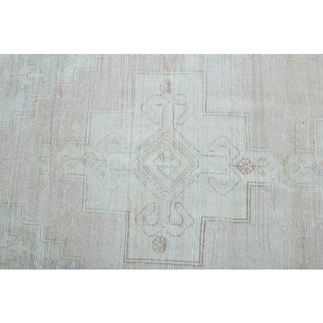 1970s Vintage Handmade Wool Cotton Turkish Beige Area Rug For Sale - Image 9 of 11