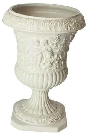 Italian White Glazed Porcelain Urn Vase in Glased Porcelain attributed to Bassano, 1930s