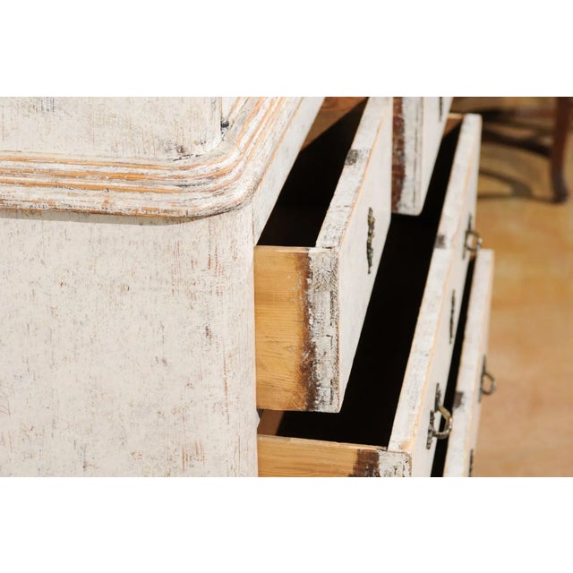 Swedish Rococo Style 19th Century Painted Vitrine with Glass Doors and Drawers For Sale - Image 11 of 12