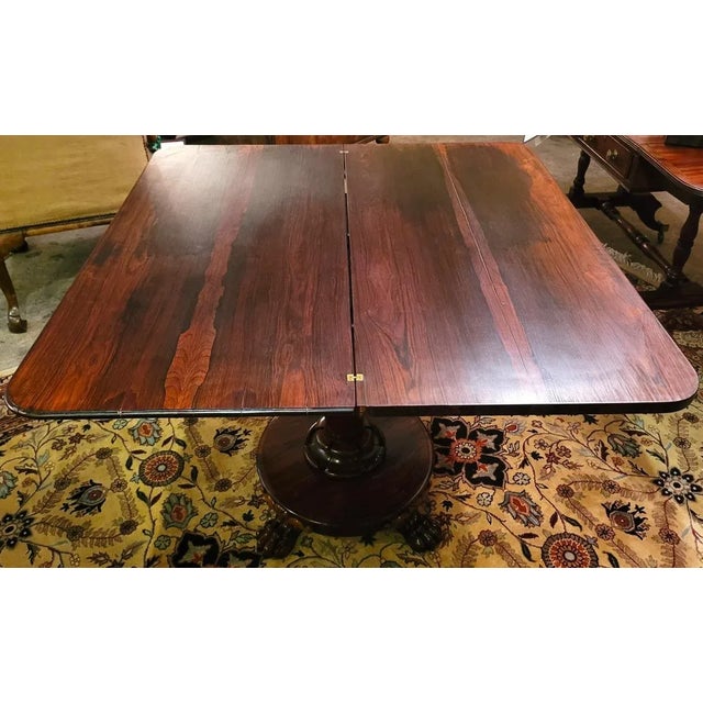 Traditional Early 19c Regency Fold Over Side Table With Lions Paw Feet in the Manner of Gillows For Sale - Image 3 of 12