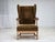Wood Scandinavian Wingback in Corduroy and Carved Oak, 1970s For Sale - Image 7 of 18