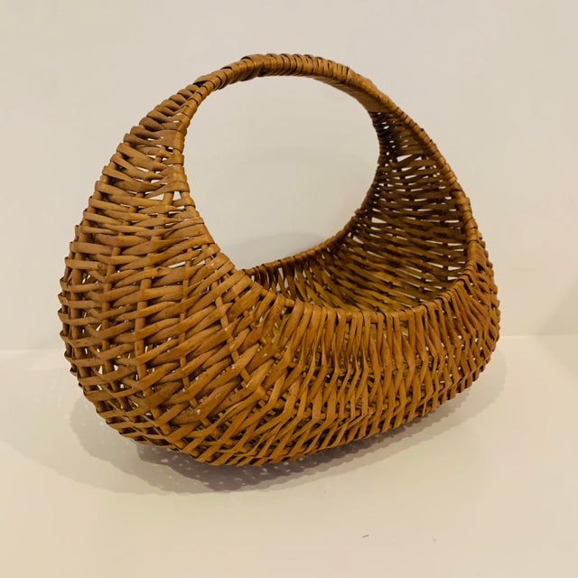 Mid 20th Century Vintage Woven Market Basket For Sale - Image 10 of 10