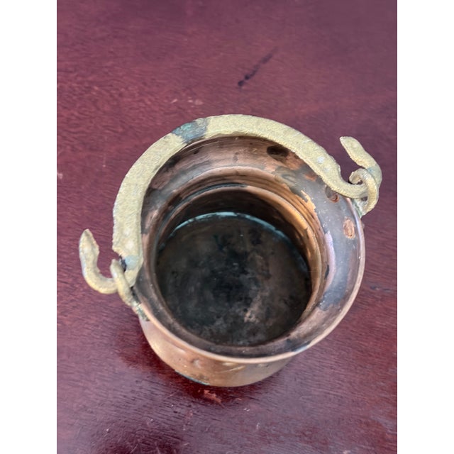 Metal Antique Cooper Fire Cauldron For Sale - Image 7 of 10