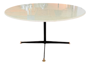 Dining Table with Light Marble Top, 1970s