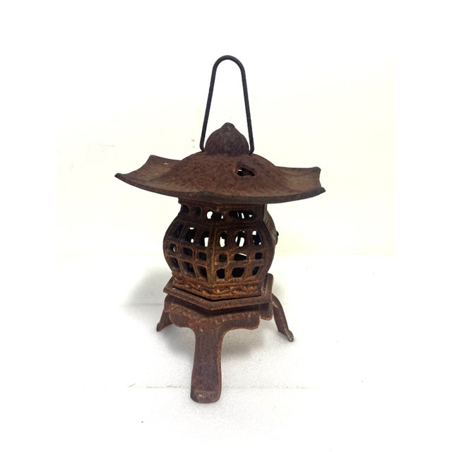 Antique Japanese Style Cast Iron Pagoda Garden Lantern For Sale In Los Angeles - Image 6 of 12