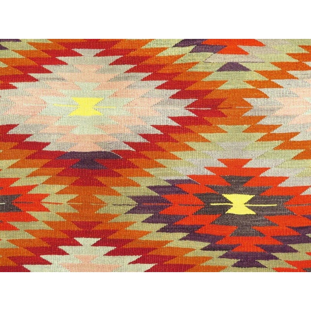 1960s Vintage Handmade Kilim Rug - 67" X 118" For Sale - Image 9 of 12
