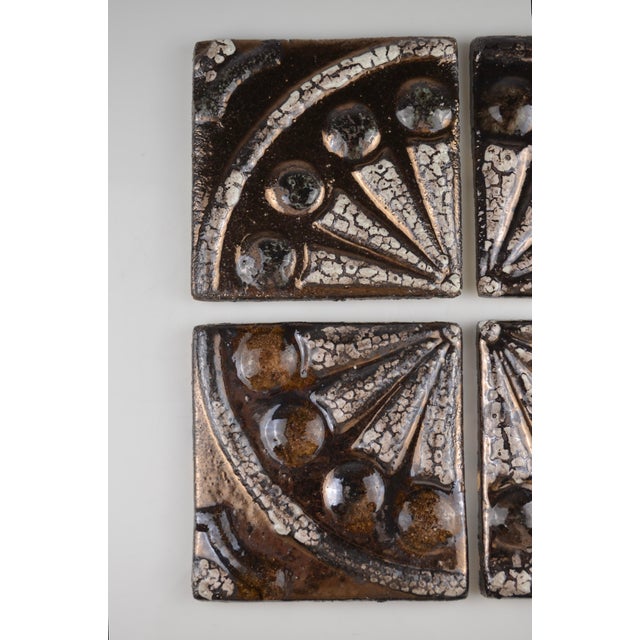 Portuguese Modernist Relief Tile Panel, 1950s, Set of 4 For Sale - Image 10 of 13