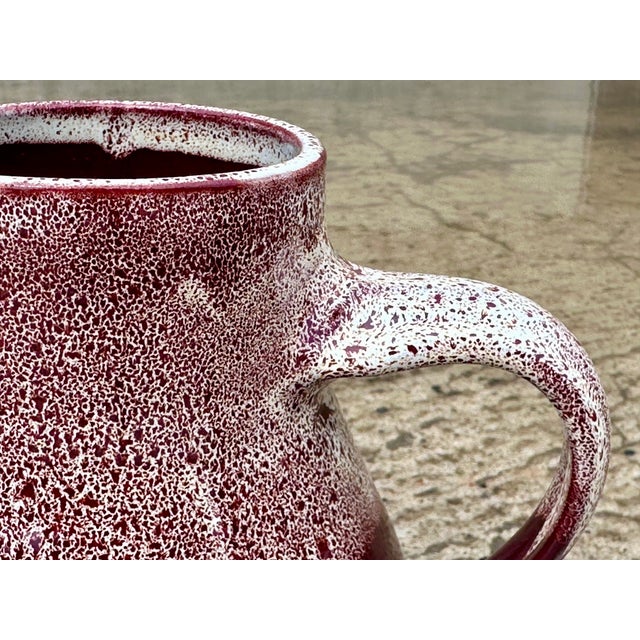 Purple Studio Pottery Jug in Reddish-Brown with White Foam Glaze from Töpferhof Römhild, Germany, 1960s For Sale - Image 8 of 15