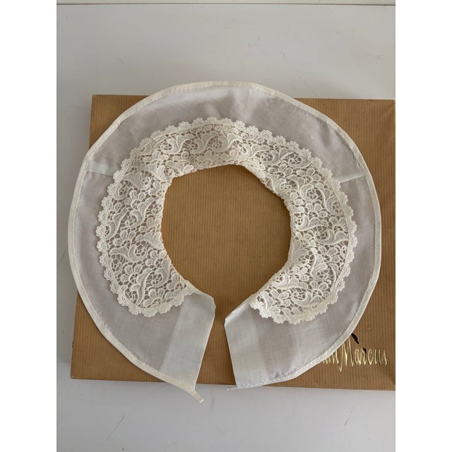 Vintage Handmade Brugge Belgian Lace Collar Collection With Lace Cravat in Original Neiman Marcus Box – Set of 5 For Sale - Image 17 of 17