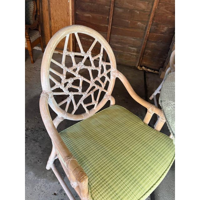 Vintage McGuire Bamboo 5 Piece Cracked Ice Dining Set For Sale - Image 13 of 13