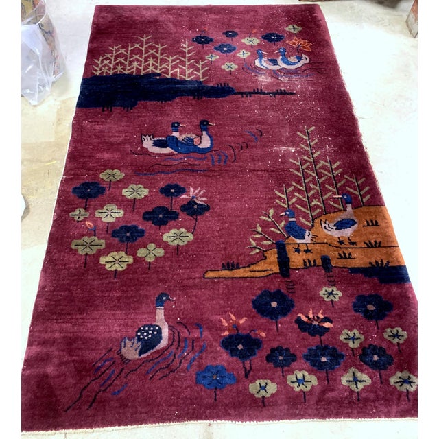 1920s, Handmade Antique Art Deco Chinese Rug 4.1' X 6.5' For Sale In New York - Image 6 of 8