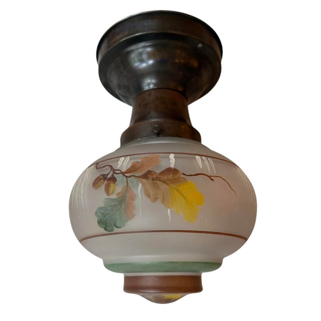 Farmhouse Circa 1920’s Acorn and Oak Leaves Ceiling Light Fixture For Sale - Image 3 of 6